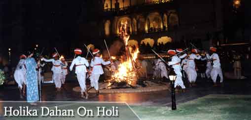 Holika Dahan on Holi at City Palace, Udaipur